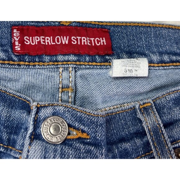 Levi's Superlow Stretch Bootcut Jeans Juniors 9L Blue Denim Vtg Y2K Medium Wash - Picture 7 of 8